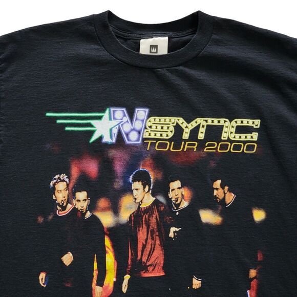 Vintage NSYNC Tour 2000 Band T Shirt Black Winterland Paper Tag Double Sided Y2K - Picture 4 of 9
